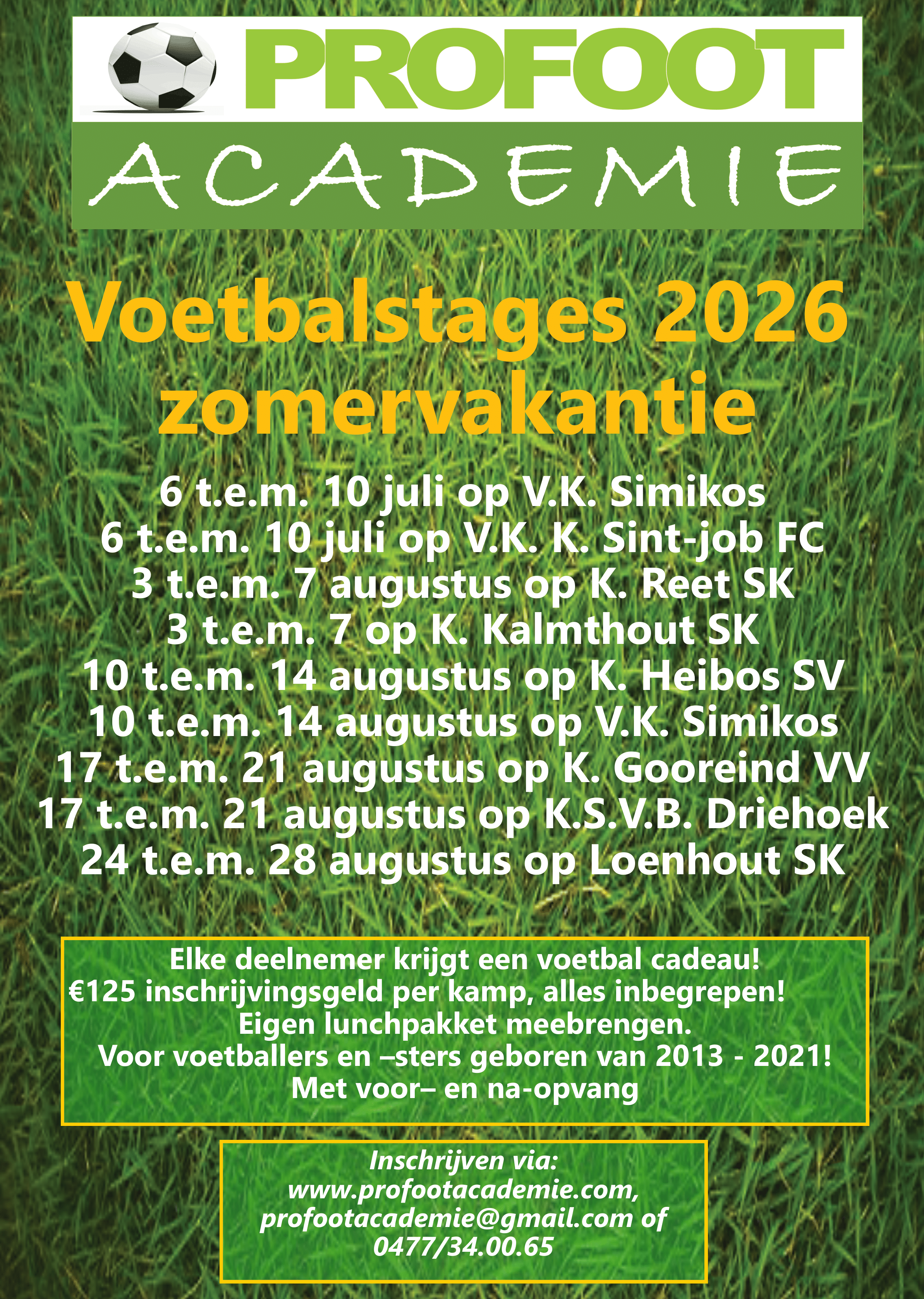 Inschrijvingsdata 2026